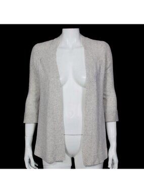 CHRISTOPHER FISCHER 100% Cashmere Gray Open Front Cardigan Sweater Womens XS 489